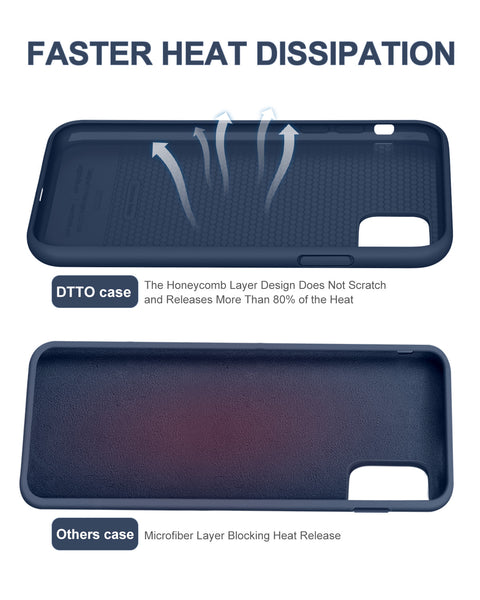 DTTO Compatible with iPhone 11 Case, [Romance Series] Full Covered Silicone Cover [Enhanced Camera and Screen Protection] with Honeycomb Grid Pattern Cushion for iPhone 11 6.1” 2019, Mint Green