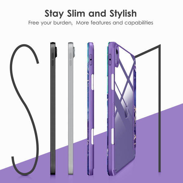 DTTOCASE iPad 10th Generation Case 2022, iPad 10.9 Inch Case with Clear Transparent Back and TPU Shockproof Frame Cover [Built-in Pencil Holder, Support Auto Sleep/Wake] -Watermelon