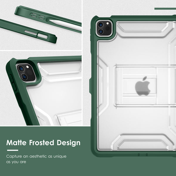 DTTOCASE for iPad Pro 11 Inch Case, iPad Air 5th / 4th Generation 10.9 Inch (2022/2020) Case with Matte Frosted Shockproof Back Back [Anti-Scratch,Support Touch ID,Camera Protection]-Black