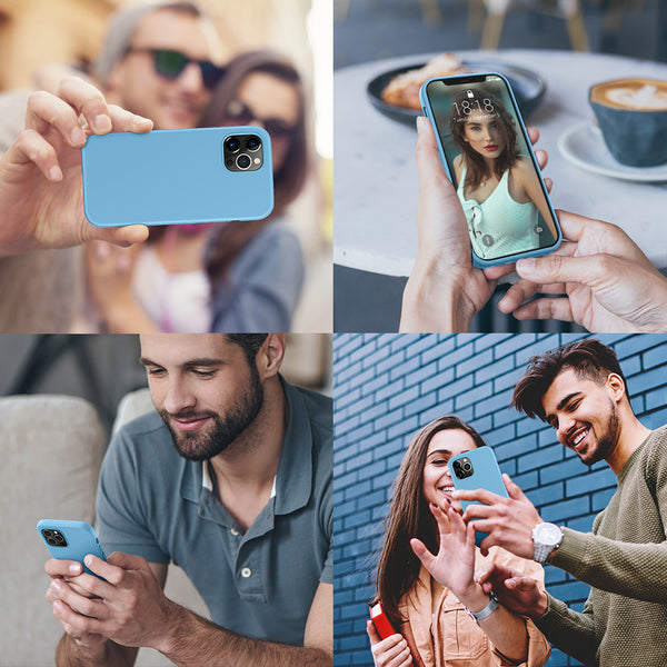 DTTO Compatible with iPhone 12/12 Pro Case,Shockproof Silicone [Romance Series] Cover [Enhanced Camera and Screen Protection] with Honeycomb Grid Cushion for iPhone 12 6.1” 2020,Midnight Green