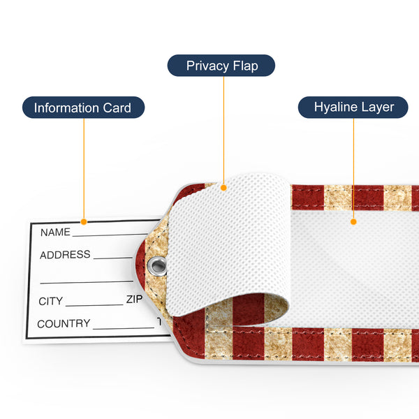 2 Pcs Luggage Tags for Suitcases, DTTO PU Leather Travel Name ID Labels with Privacy Flap, Stainless Steel Loop for Women/Men/Kids/Girls, Marble Pink