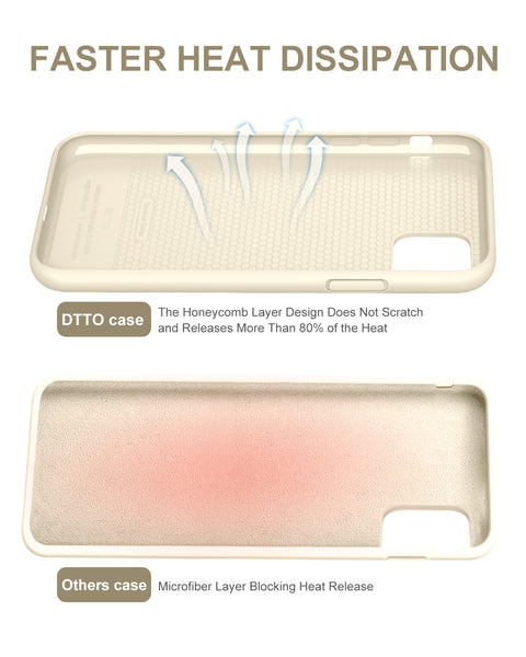 DTTO Compatible with iPhone 11 Case, [Romance Series] Full Covered Silicone Cover [Enhanced Camera and Screen Protection] with Honeycomb Grid Pattern Cushion for iPhone 11 6.1” 2019, Mint Green