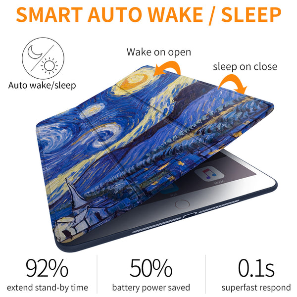 iPad Mini Case for iPad Mini 3/2 / 1, DTTO Ultra Slim Lightweight Smart Case Trifold Cover Stand with Flexible Soft TPU Back Cover for iPad Apple Mini, Mini 2, Mini 3 [Auto Sleep/Wake],NavyBlue