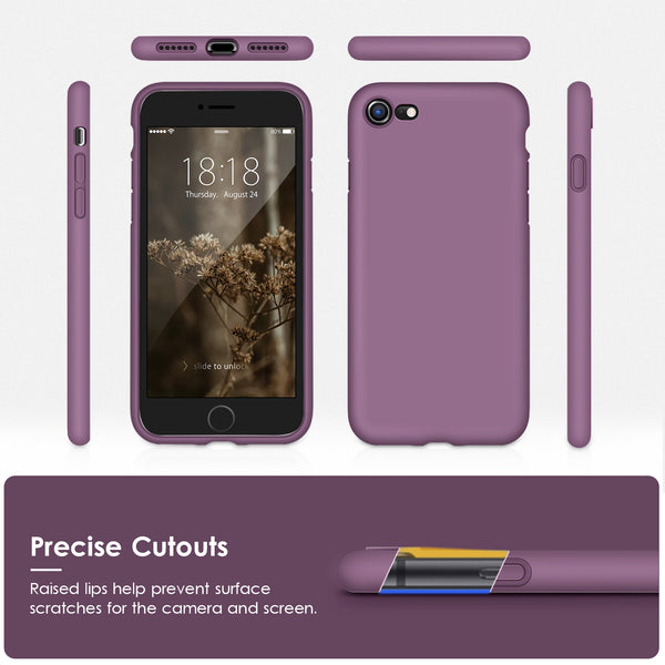 DTTOCASE for iPhone SE Case 2022/2020, iPhone 8 Case, iPhone 7 Case, Liquid Silicone Phone Case for iPhone SE 8 7 4.7 Inch, Colorful Silky-Soft Protective Cover for Girls Boys, and Women,Navy Blue