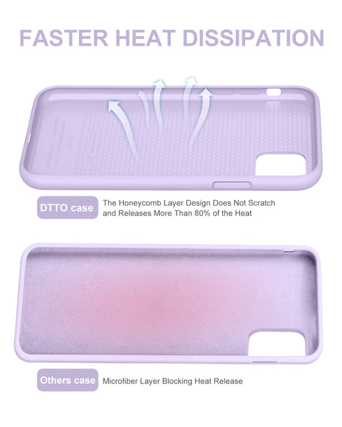 DTTO Compatible with iPhone 11 Case, [Romance Series] Full Covered Silicone Cover [Enhanced Camera and Screen Protection] with Honeycomb Grid Pattern Cushion for iPhone 11 6.1” 2019, Mint Green