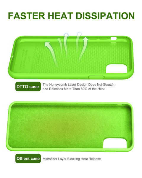 DTTO Compatible with iPhone 11 Case, [Romance Series] Full Covered Silicone Cover [Enhanced Camera and Screen Protection] with Honeycomb Grid Pattern Cushion for iPhone 11 6.1” 2019, Mint Green