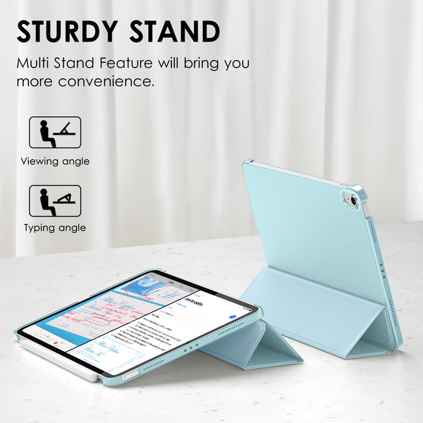 DTTO iPad Air Case 5th / 4th Generation 10.9 Inch, Hard Back, Sparkled and Sheen Front Cover for iPad Air 10.9" 5th / 4th Gen 2022 2020, Support 2nd Gen Pencil, Auto Sleep/Wake - Snow Blue