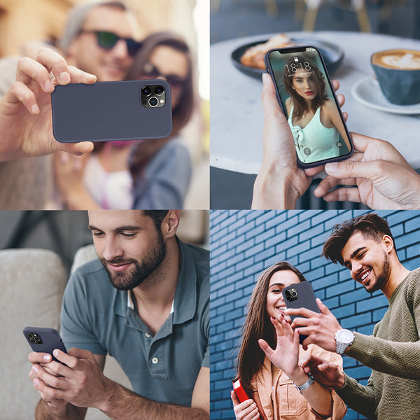 DTTO Compatible with iPhone 12/12 Pro Case,Shockproof Silicone [Romance Series] Cover [Enhanced Camera and Screen Protection] with Honeycomb Grid Cushion for iPhone 12 6.1” 2020,Midnight Green