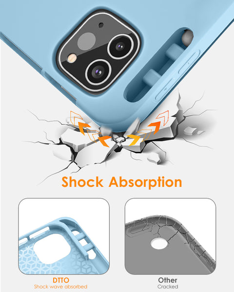 DTTO Case for iPad Pro 11 inch 4th/3rd/2nd/1st Generation 2022/2021/2020/2018, Slim Trifold Stand Soft TPU Back Cover with Built-in Pencil Holder,Also Fit iPad Air 5/4, [Auto Sleep/Wake],Navy Blue