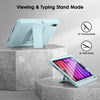 DTTO Shockproof Case for iPad Mini 6 2021, Dual Layer Full Body Tough Rugged Stand Cover Case, Built-in Screen Protector and Pencil Holder for iPad Mini 6 8.3 inch 2021 Release, Deep Black