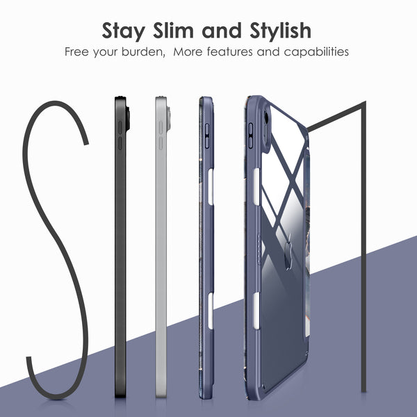 DTTOCASE iPad 10th Generation Case 2022, iPad 10.9 Inch Case with Clear Transparent Back and TPU Shockproof Frame Cover [Built-in Pencil Holder, Support Auto Sleep/Wake] -Watermelon