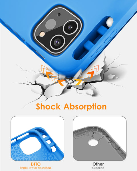 DTTO Case for iPad Pro 11 inch 4th/3rd/2nd/1st Generation 2022/2021/2020/2018, Slim Trifold Stand Soft TPU Back Cover with Built-in Pencil Holder,Also Fit iPad Air 5/4, [Auto Sleep/Wake],Navy Blue