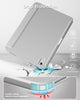 DTTO iPad 10th Generation Case 10.9 Inch 2022, Slim Tri-fold Stand Soft TPU Back with Pencil Holder for iPad 10 Case - Support Touch ID, Auto Sleep/Wake, and Honeycomb Grid Cushion, Black