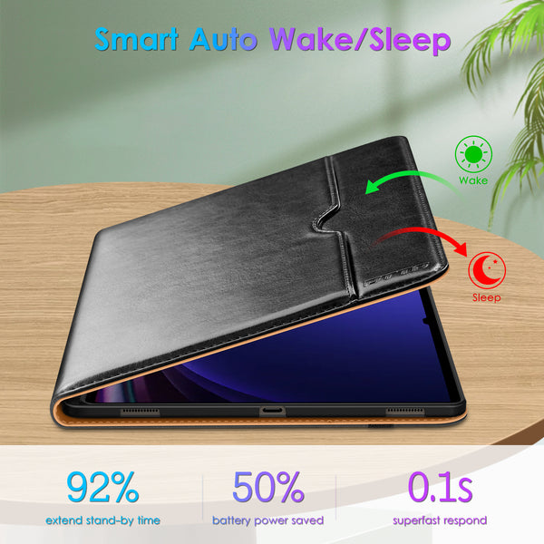 DTTO for Samsung Galaxy Tab S9 Ultra 14.6 inch Case 2023, Premium Leather Business Folio Stand Cover with S Pen Holder for Galaxy Tablet S9 Ultra 14.6’’ 2023 Model [SM-X910/X916B/X918U], Brown