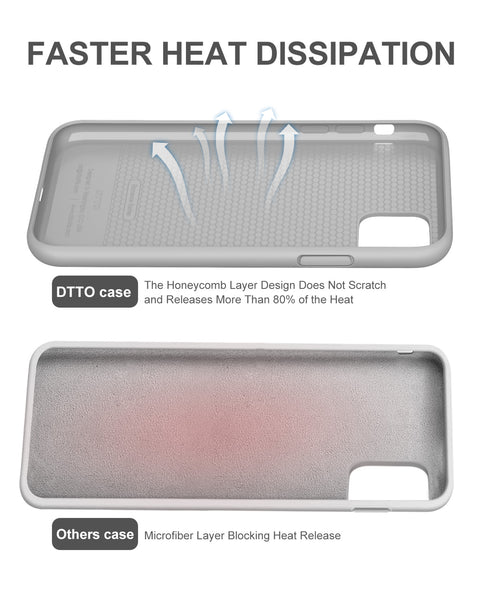 DTTO Compatible with iPhone 11 Case, [Romance Series] Full Covered Silicone Cover [Enhanced Camera and Screen Protection] with Honeycomb Grid Pattern Cushion for iPhone 11 6.1” 2019, Mint Green