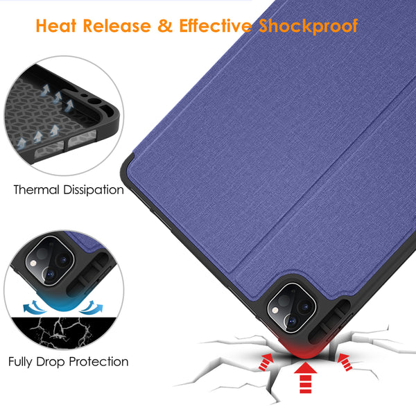 DTTO Case for iPad Pro 11 inch 4th/3rd/2nd/1st Generation 2022/2021/2020/2018-[Auto Wake/Sleep +Apple Pencil Charging +Full Body Protection], Soft TPU Back Cover-Also Fit iPad Air 5/4th Gen, Black