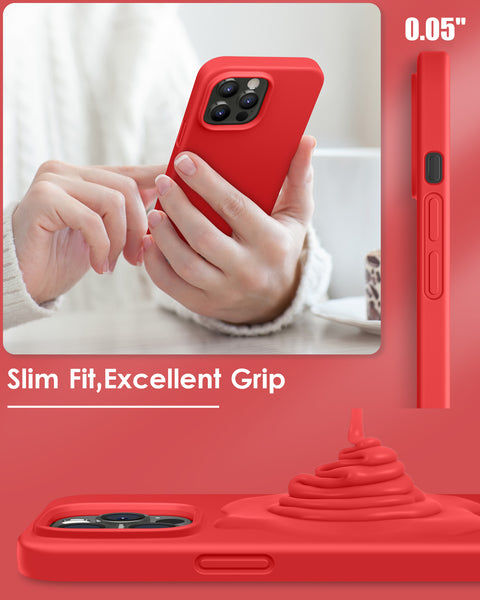 DTTO Compatible with iPhone 14 Pro Max Case, Ultra Slim Soft Premium Liquid Silicone [Military Grade Drop Protection] Full-Body Protective Bumper Phone Case for iPhone 14 Pro Max 6.7"(2022)- Orange