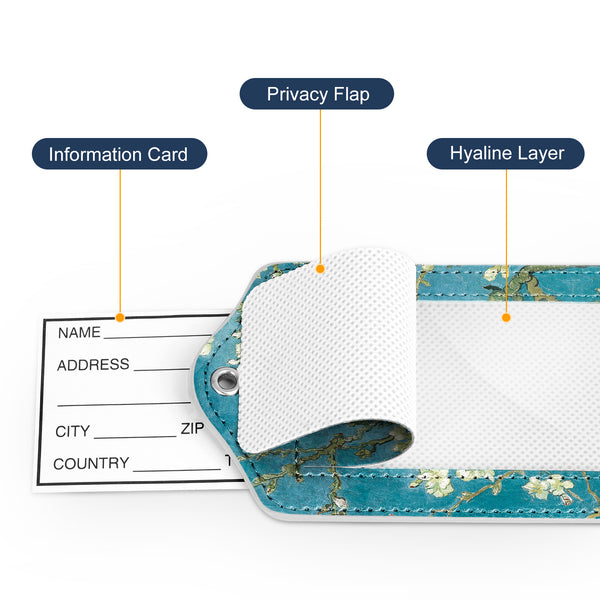 2 Pcs Luggage Tags for Suitcases, DTTO PU Leather Travel Name ID Labels with Privacy Flap, Stainless Steel Loop for Women/Men/Kids/Girls, Marble Pink