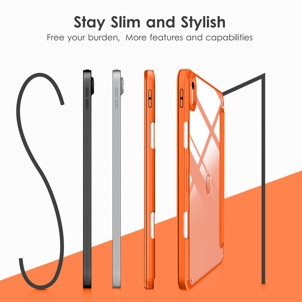 DTTOCASE iPad 10th Generation Case 2022, iPad 10.9 Inch Case with Clear Transparent Back and TPU Shockproof Frame Cover [Built-in Pencil Holder, Support Auto Sleep/Wake] -Watermelon