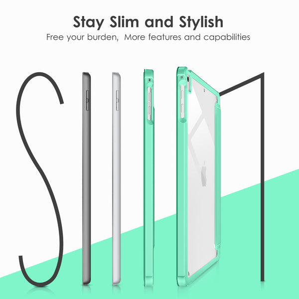 DTTOCASE for iPad 6th / 5th Generation 9.7 inch Case (2018/2017), iPad Air 2 & 1 (2014/2013) Case, Clear Back, Smart Cover [Built-in Pencil Holder, Auto Sleep/Wake] - Rose Gold