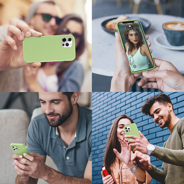 DTTO Compatible with iPhone 12/12 Pro Case,Shockproof Silicone [Romance Series] Cover [Enhanced Camera and Screen Protection] with Honeycomb Grid Cushion for iPhone 12 6.1” 2020,Midnight Green