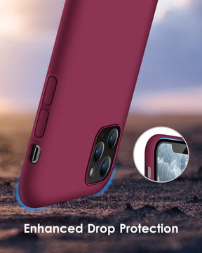 DTTO Compatible with iPhone 11 Pro Case, [Romance Series] Full Covered Silicone Cover [Enhanced Camera and Screen Protection] with Honeycomb Grid Cushion for iPhone 11 Pro 5.8" 2019, American Red