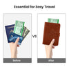 DTTO Passport Holder Cover Wallet, Premium PU Leather RFID Blocking Travel Wallet Case with Vaccine Card Slot for Women Men, Brown Black