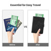 DTTO Passport Holder Cover Wallet, Premium PU Leather RFID Blocking Travel Wallet Case with Vaccine Card Slot for Women Men, Brown Black