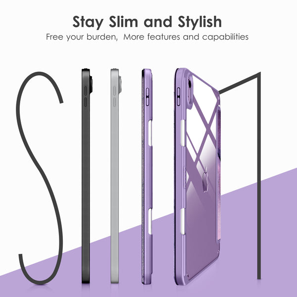 DTTOCASE iPad 10th Generation Case 2022, iPad 10.9 Inch Case with Clear Transparent Back and TPU Shockproof Frame Cover [Built-in Pencil Holder, Support Auto Sleep/Wake] -Watermelon