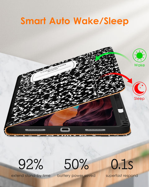 DTTO iPad 10th Generation Case 10.9 Inch 2022, Premium Leather Business Folio Stand Cover with Pencil Holder - Auto Wake/Sleep and Multiple Viewing Angles, Brown