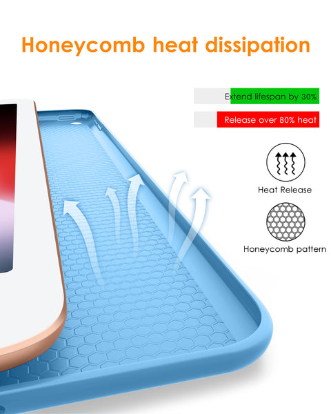 DTTO iPad 9th/ 8th/ 7th Generation 10.2 Case, Lightweight Soft TPU Back for iPad 10.2 Inch (2021/2020/2019) [Auto Wake/Sleep + Trifold Stand] - Rose Gold