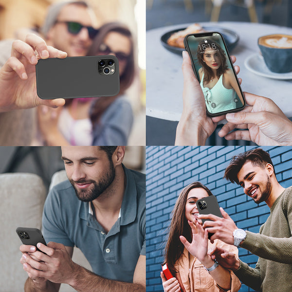 DTTO Compatible with iPhone 12/12 Pro Case,Shockproof Silicone [Romance Series] Cover [Enhanced Camera and Screen Protection] with Honeycomb Grid Cushion for iPhone 12 6.1” 2020,Midnight Green