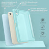 DTTO for iPad Mini 6 Case 2021 with Pencil Holder, Slim Smart Smooth Trifold Stand Front Cover [Auto Sleep/Wake] with Hard PC Clear Back Cover for Apple iPad Mini 6th Generation 8.3 Inch, Marble Green