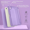 DTTO for iPad Mini 6 Case 2021 with Pencil Holder, Slim Smart Smooth Trifold Stand Front Cover [Auto Sleep/Wake] with Hard PC Clear Back Cover for Apple iPad Mini 6th Generation 8.3 Inch, Marble Green