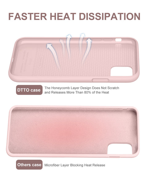 DTTO Compatible with iPhone 11 Case, [Romance Series] Full Covered Silicone Cover [Enhanced Camera and Screen Protection] with Honeycomb Grid Pattern Cushion for iPhone 11 6.1” 2019, Mint Green