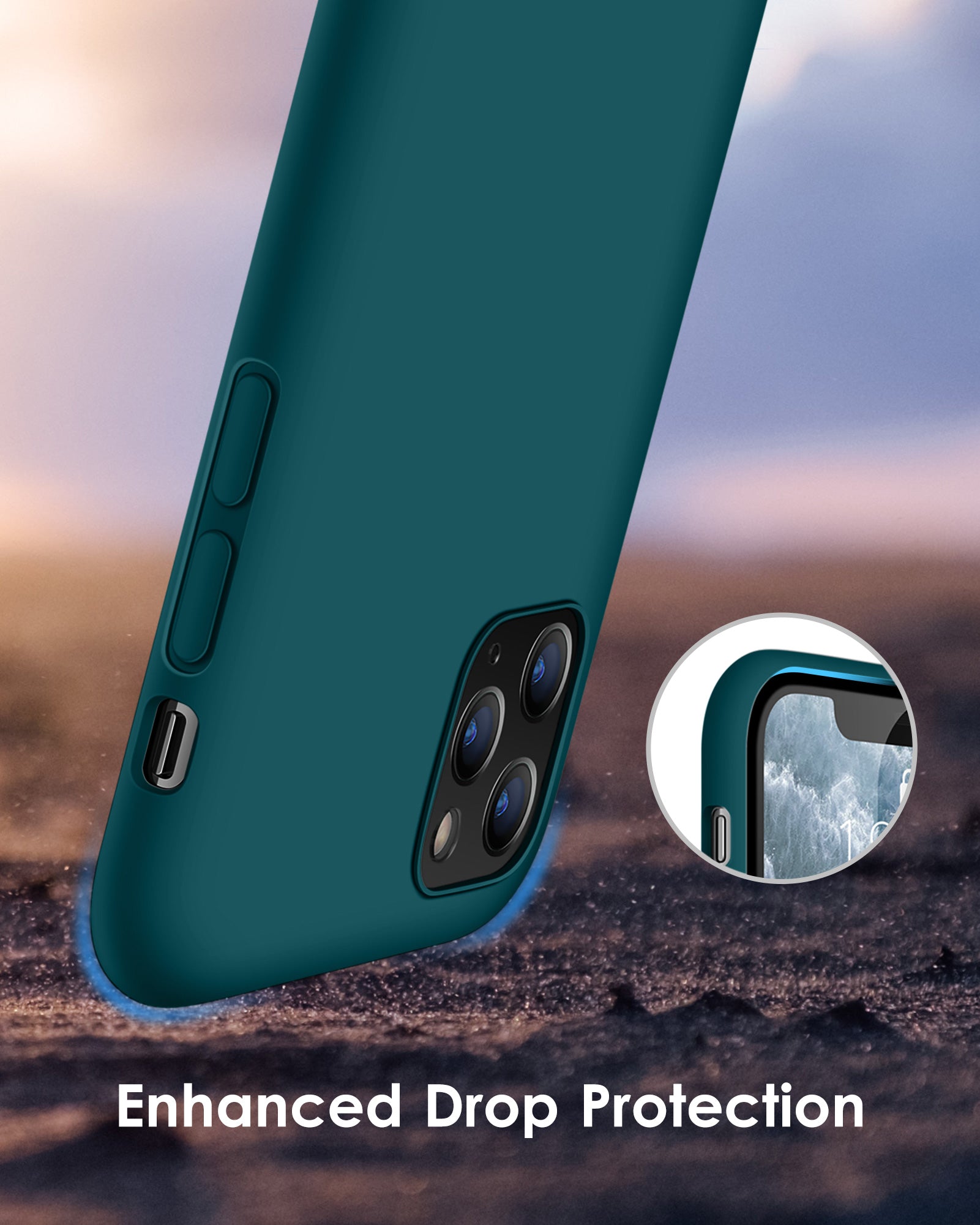 DTTO Compatible with iPhone 11 Pro Max Case, [Romance Series] Silicone Cover [Enhanced Camera and Screen Protection] with Honeycomb Grid Cushion for iPhone 11 Pro Max 2019 6.5", Mint Green