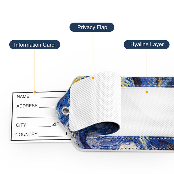 2 Pcs Luggage Tags for Suitcases, DTTO PU Leather Travel Name ID Labels with Privacy Flap, Stainless Steel Loop for Women/Men/Kids/Girls, Marble Pink