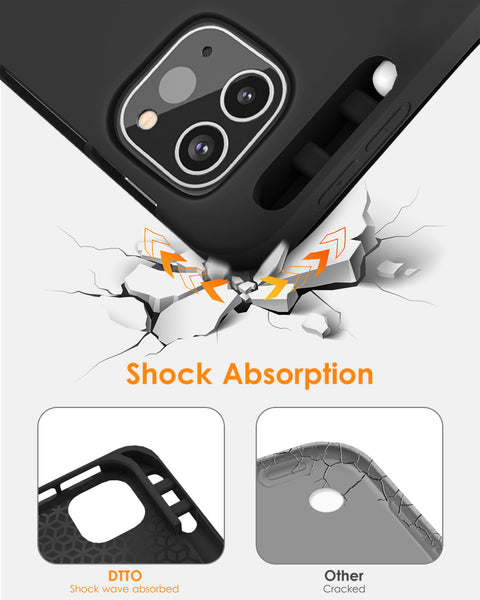 DTTO Case for iPad Pro 11 inch 4th/3rd/2nd/1st Generation 2022/2021/2020/2018, Slim Trifold Stand Soft TPU Back Cover with Built-in Pencil Holder,Also Fit iPad Air 5/4, [Auto Sleep/Wake],Navy Blue