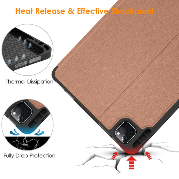 DTTO Case for iPad Pro 11 inch 4th/3rd/2nd/1st Generation 2022/2021/2020/2018-[Auto Wake/Sleep +Apple Pencil Charging +Full Body Protection], Soft TPU Back Cover-Also Fit iPad Air 5/4th Gen, Black