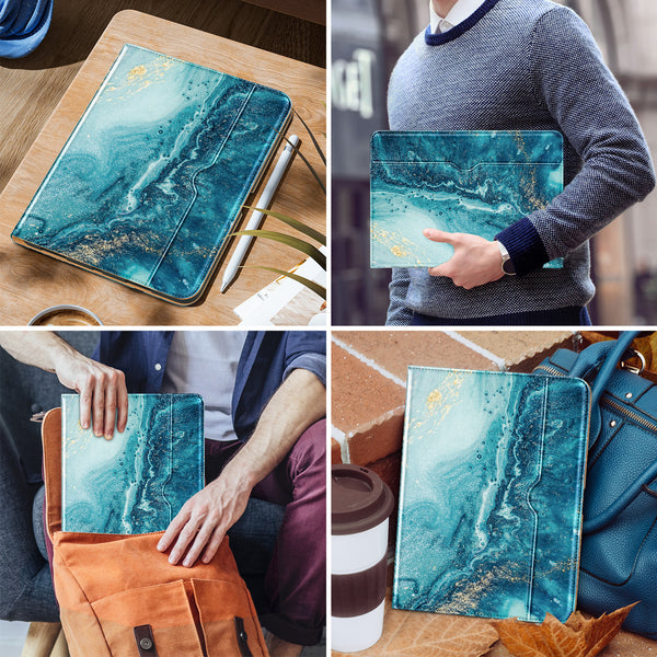 DTTO iPad Pro 12.9 6th / 5th / 4th / 3rd Generation Case 2022/2021/2020/2018, Premium Leather Folio Stand Cover with Built-in Apple Pencil Holder -Auto Wake/Sleep and Multi Viewing Angles,Brown