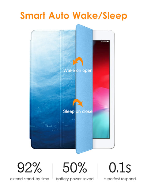 DTTO for iPad Air 1st Edition Case, (NOT for iPad Air 2 and Air 3) Ultra Slim Lightweight Smart Trifold Stand with Flexible Soft TPU Back Cover [Auto Sleep/Wake], Navy Blue