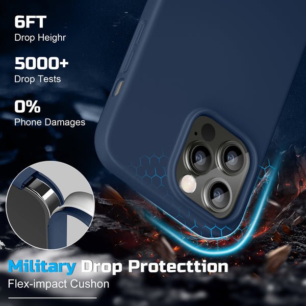 DTTO Compatible with iPhone 14 Pro Max Case, Ultra Slim Soft Premium Liquid Silicone [Military Grade Drop Protection] Full-Body Protective Bumper Phone Case for iPhone 14 Pro Max 6.7"(2022)- Orange