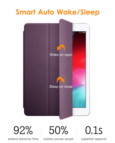 DTTO for iPad Air 2 Case (2014 Released), Ultra Slim Lightweight Smart Case Trifold Stand with Flexible Soft TPU Back Cover for Apple iPad Air 2 (Model A1566/A1567), Black