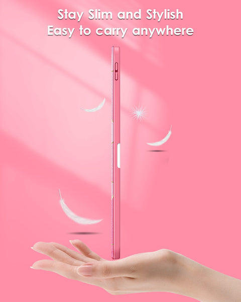 DTTO iPad 10th Generation Case 10.9 Inch 2022, Slim Tri-fold Stand Soft TPU Back with Pencil Holder for iPad 10 Case - Support Touch ID, Auto Sleep/Wake, and Honeycomb Grid Cushion, Black