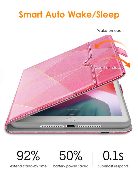 DTTO for iPad 9.7 Inch 5th/6th Generation 2018/2017 Case with Apple Pencil Holder, Premium Leather Folio Stand Cover Case for Apple iPad 9.7 inch, Also Fit iPad Pro 9.7/Air 2/Air - Black