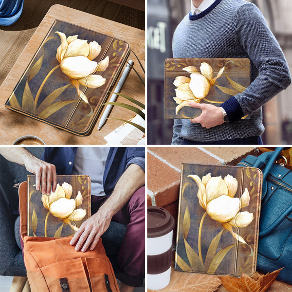 DTTO iPad Pro 12.9 6th / 5th / 4th / 3rd Generation Case 2022/2021/2020/2018, Premium Leather Folio Stand Cover with Built-in Apple Pencil Holder -Auto Wake/Sleep and Multi Viewing Angles,Brown