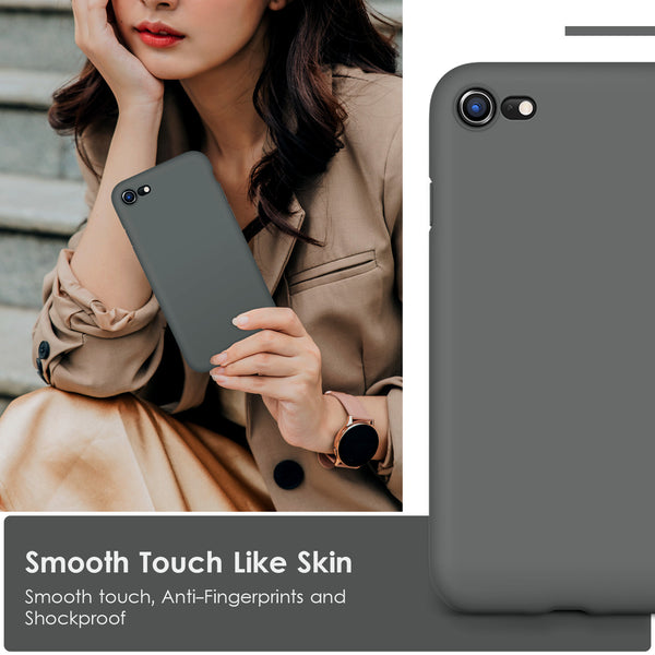 DTTOCASE for iPhone SE Case 2022/2020, iPhone 8 Case, iPhone 7 Case, Liquid Silicone Phone Case for iPhone SE 8 7 4.7 Inch, Colorful Silky-Soft Protective Cover for Girls Boys, and Women,Navy Blue