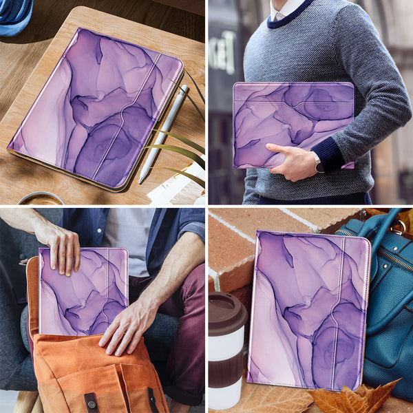 DTTO iPad Pro 12.9 6th / 5th / 4th / 3rd Generation Case 2022/2021/2020/2018, Premium Leather Folio Stand Cover with Built-in Apple Pencil Holder -Auto Wake/Sleep and Multi Viewing Angles,Brown