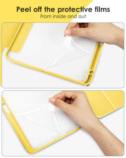 DTTOCASE Case for iPad 9th / 8th / 7th Generation 10.2 inch (2021/2020/2019 Released), Clear Back, TPU Shockproof Frame Cover[Built-in Pencil Holder,Support Auto Sleep/Wake] for ipad 10.2 - Black