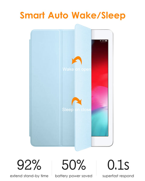 DTTO for iPad Air 2 Case (2014 Released), Ultra Slim Lightweight Smart Case Trifold Stand with Flexible Soft TPU Back Cover for Apple iPad Air 2 (Model A1566/A1567), Black